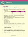 Worksheet 2.2 Chapter 2: Atomic structure – fast facts