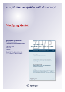 Is capitalism compatible with democracy? Wolfgang Merkel