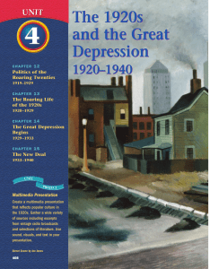 The 1920s and the Great Depression The 1920s and the Great