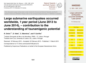 Large submarine earthquakes occurred worldwide