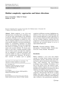 Habitat complexity: approaches and future directions