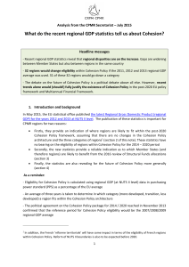 What do the recent regional GDP statistics tell us about Cohesion?