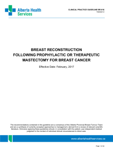 Breast Reconstruction Following Prophylactic Or Therapeutic