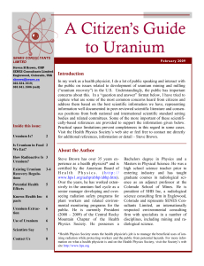 A Citizen`s Guide to Uranium - National Mining Association