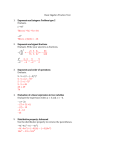 Basic Algebra Practice Test 1. Exponents and integers: Problem