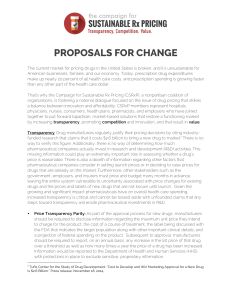 proposals for change - Campaign for Sustainable Rx Pricing