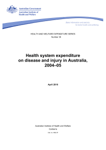 Health system expenditure on disease and injury in Australia 2004-05