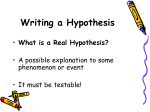 Writing a Hypothesis