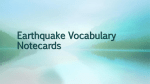 Earthquake Vocabulary Notecards