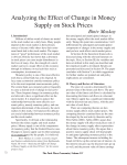 Analyzing the Effect of Change in Money Supply on Stock Prices