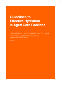 Guidelines to Effective Hydration in Aged Care Facilities