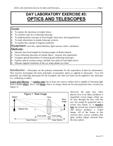 Day Laboratory Exercise #3: Optics and Telescopes