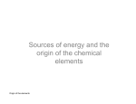 Sources of energy and the origin of the chemical elements