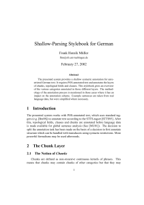 Shallow-Parsing Stylebook for German