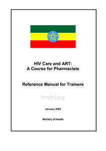 HIV Care and ART: A Course for Pharmacists Reference Manual for