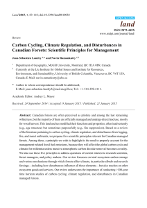 Carbon Cycling, Climate Regulation, and Disturbances in Canadian