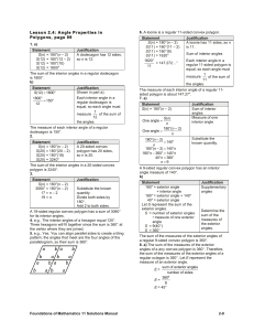 Lesson 2.4: Angle Properties in Polygons, page 99