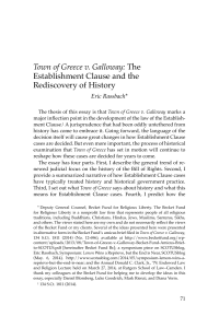Town of Greece v. Galloway: The Establishment Clause and the