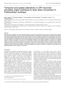 Temporal and spatial alterations in GPi neuronal encoding might