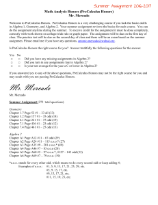 Math Analysis-HP - Whittier Union High School District