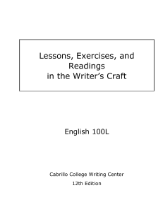 Lessons, Exercises, and Readings in the Writer`s