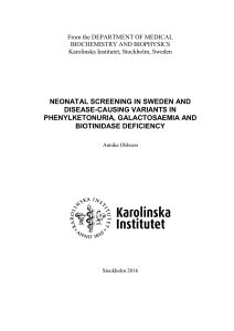 neonatal screening in sweden and disease