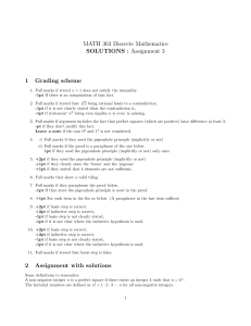 MATH 363 Discrete Mathematics SOLUTIONS : Assignment 3 1