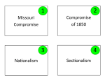 Compromise of 1850 Missouri Compromise Nationalism Sectionalism