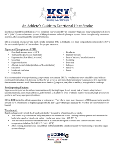 An Athlete`s Guide to Exertional Heat Stroke