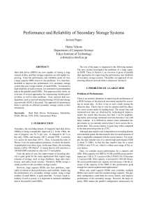 Performance and Reliability of Secondary Storage Systems