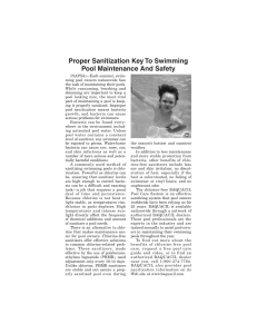 Proper Sanitization Key To Swimming Pool Maintenance And Safety