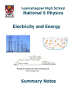 Electricity and Energy National 5 Physics Summary Notes