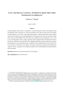Law and Social Capital: Evidence from the Code Napoleon in