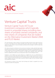 Factsheet - Venture Capital Trusts