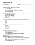 Organic Chemistry HW PSI Chemistry Name