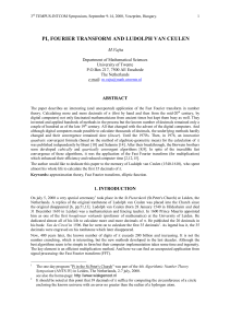 pi, fourier transform and ludolph van ceulen