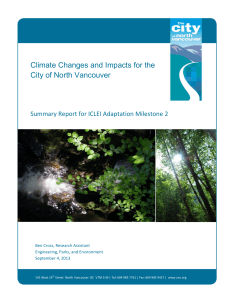 ICLEI Milestone 2 Report Climate Changes and Impacts for the City