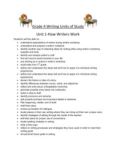 Grade 4 Writing Units of Study Unit 1