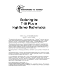 Exploring the TI-84 Plus in High School Mathematics