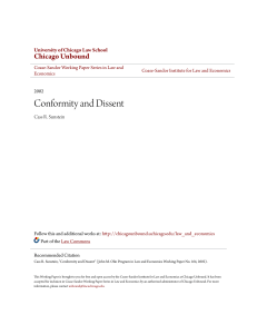 Conformity and Dissent - Chicago Unbound