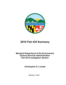2016 Annual Fish Kill Report - Maryland Department of the