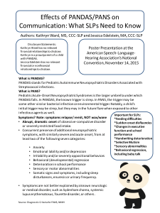 Effects of PANDAS/PANS on Communication: What SLPs Need to