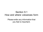 Section 9.1 How and where volcanoes form