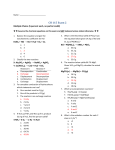 CH 115 Exam 2 - UAB General Chemistry Supplemental Instruction
