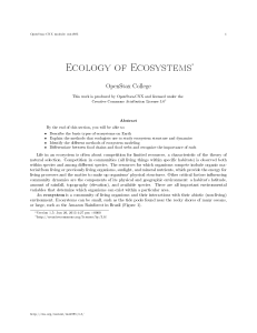 Ecology of Ecosystems