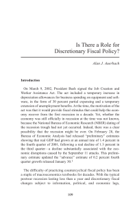 Is There a Role for Discretionary Fiscal Policy?