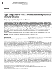 Type 1 regulatory T cells: a new mechanism of peripheral