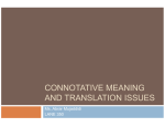 CONNOTATIVE MEANING AND TRANSLATION ISSUES