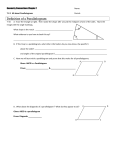 Definition of a Parallelogram: