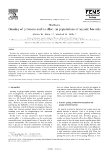 Grazing of protozoa and its effect on populations of aquatic bacteria